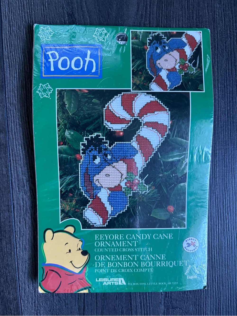 Eeyore Candy Cane Ornament Counted Cross Stitch Kit Leisure Arts - SEALED